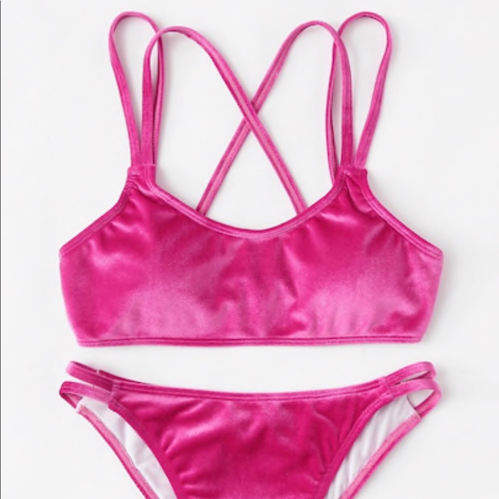 BRAND NEW PINK VELVET BIKINI